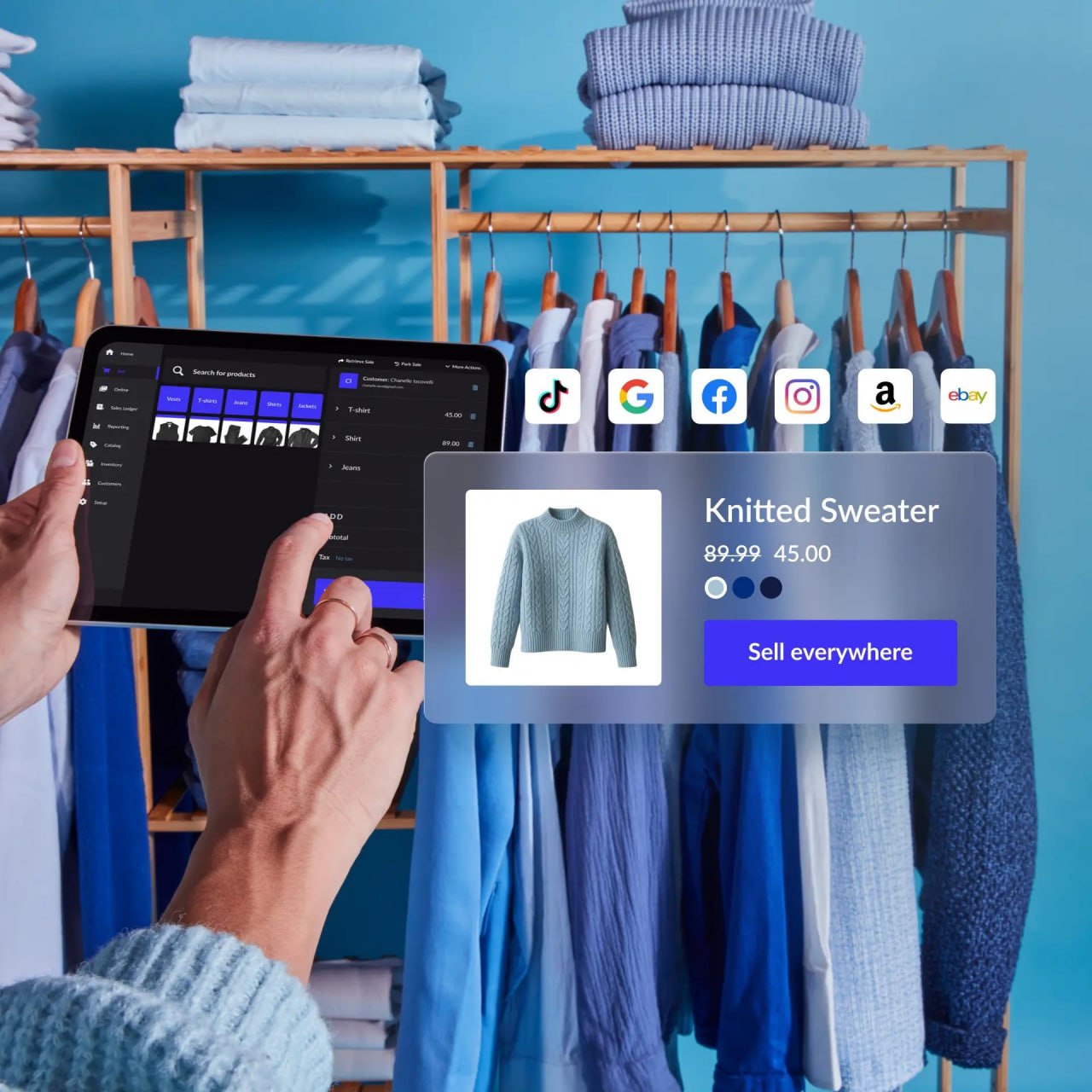 Terminal de punto de venta e inventario para una tienda de ropa